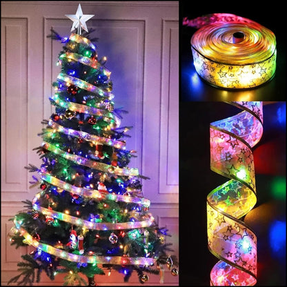 Cinta De Seda Navidad Con Luces Led
