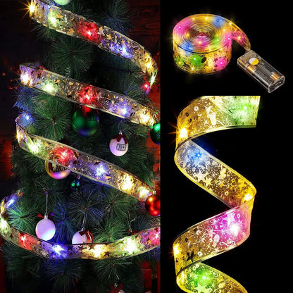 Cinta De Seda Navidad Con Luces Led