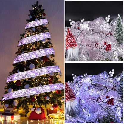 Cinta De Seda Navidad Con Luces Led