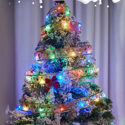 Cinta De Seda Navidad Con Luces Led