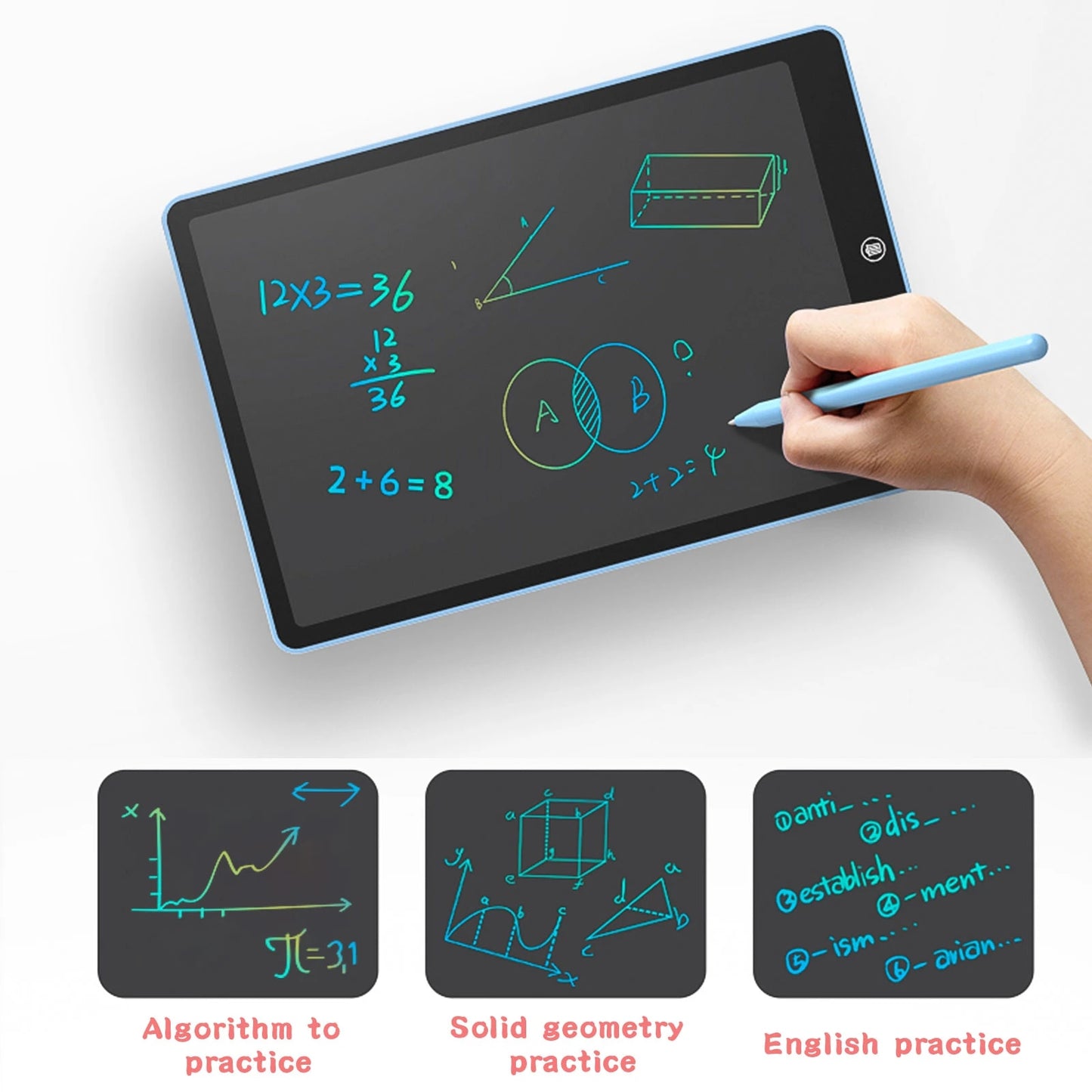 Pizarra LCD Mágica Tablet Digital de Escritura Dibujo 12'' Lápiz Negro