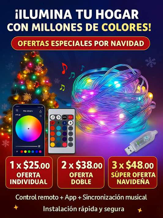 LUCES SMART NAVIDEÑOS INTELIGENTE - 10 MTS