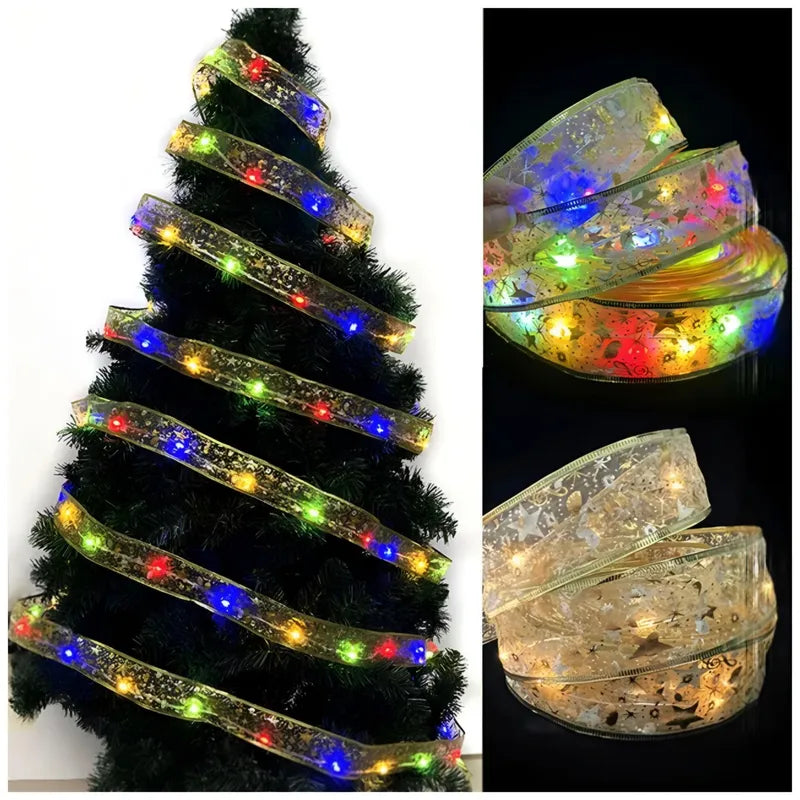 Cinta De Seda Navidad Con Luces Led